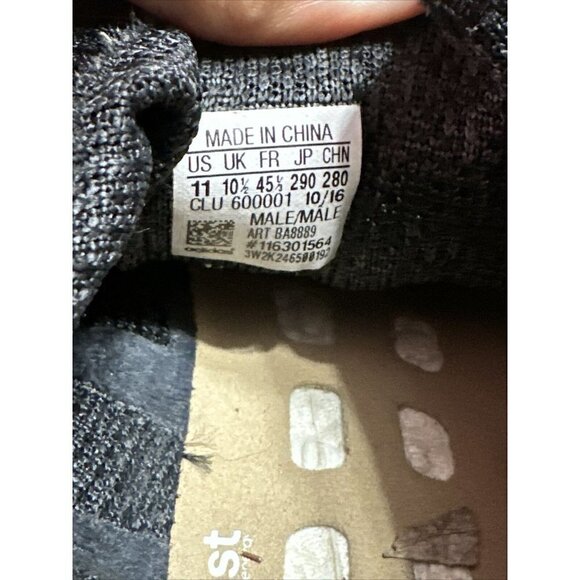 ADIDAS PureBoost Core Black/burgundy Men's Running Shoes Sz 11 - Picture 6 of 9